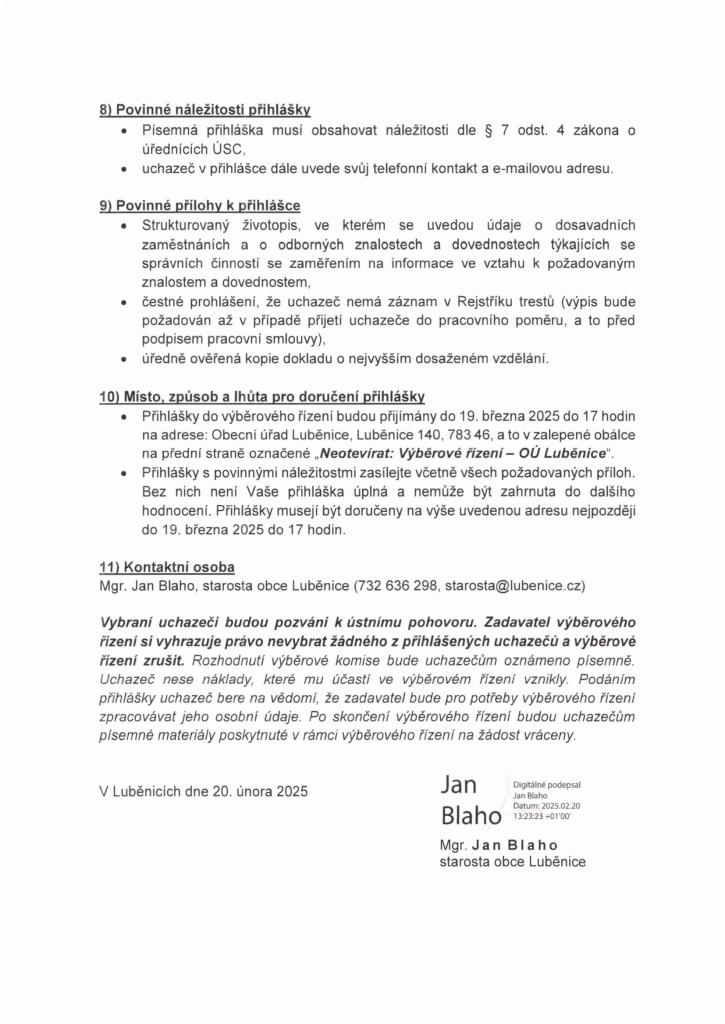 výběrové řízení 