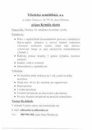 NABÍDKA ZAMĚSTNÁNÍ 